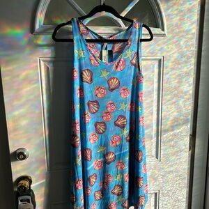 Private Label Blue Seashell Print Sleeveless Sundress  34 Bust